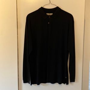 Tommy Bahama long sleeve black knit polo. Size men’s large.